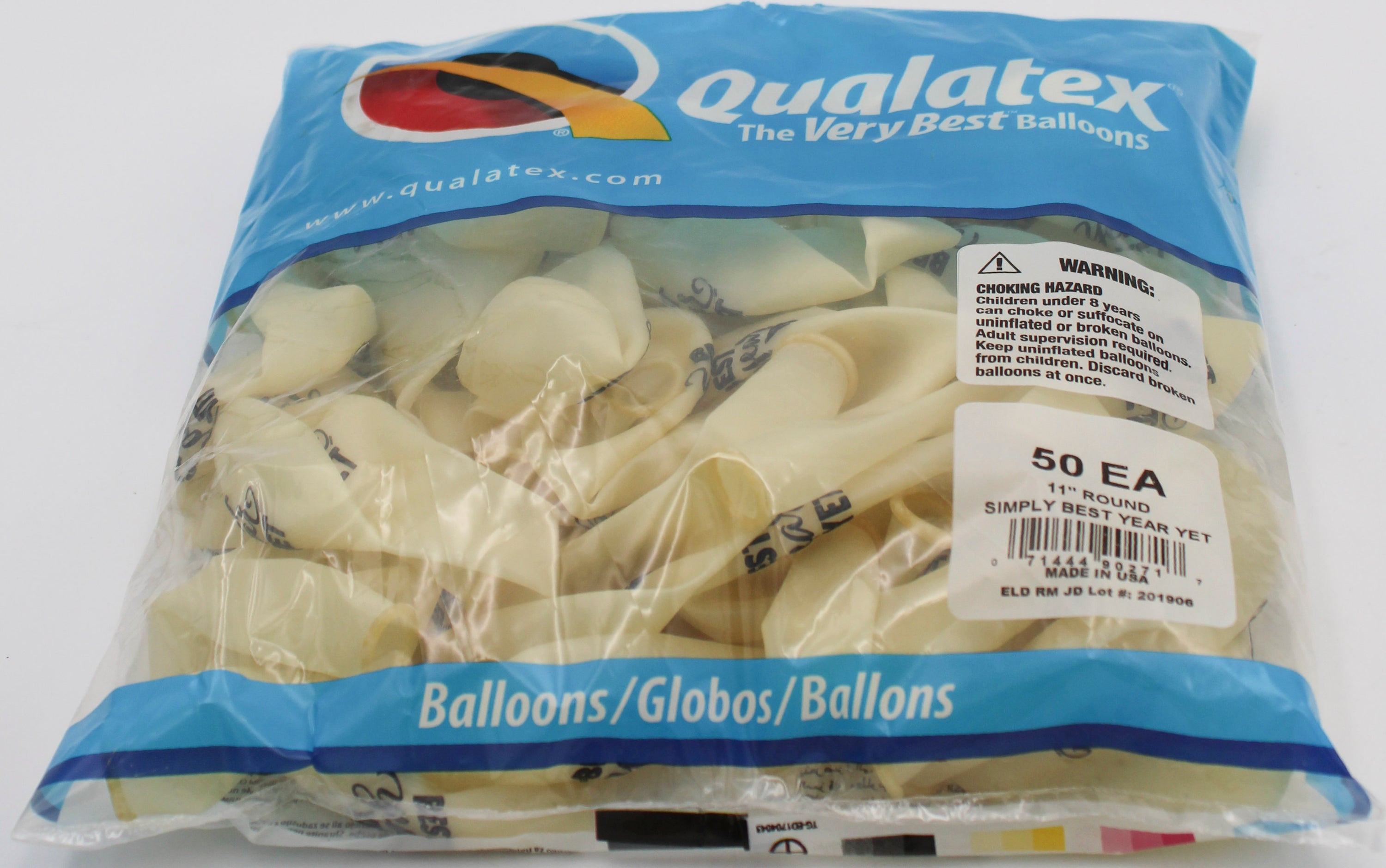 11" ROUND QX LATEX BALLOON CLEAR 50CT SIMPLY BEST YEAR YET