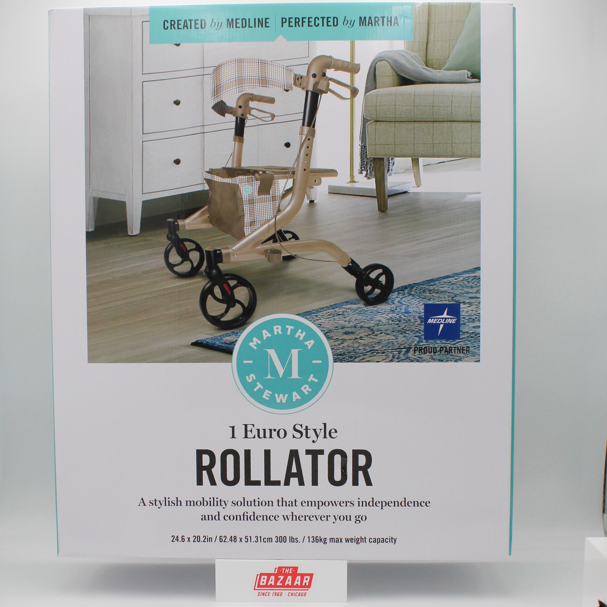 MARTHA STEWART EUROSTYLE ROLLATOR ALUMINUM NI