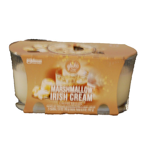 GLADE 2PK SINGLE WICK CANDLES 3.4OZ-MARSHMALLOW IRISH CREAM