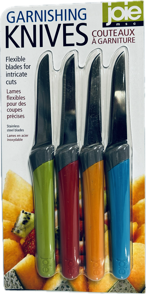EVRIHOLDER JOIE GARNISHING KNIVES 4PK STRIP PP$4.88 NI