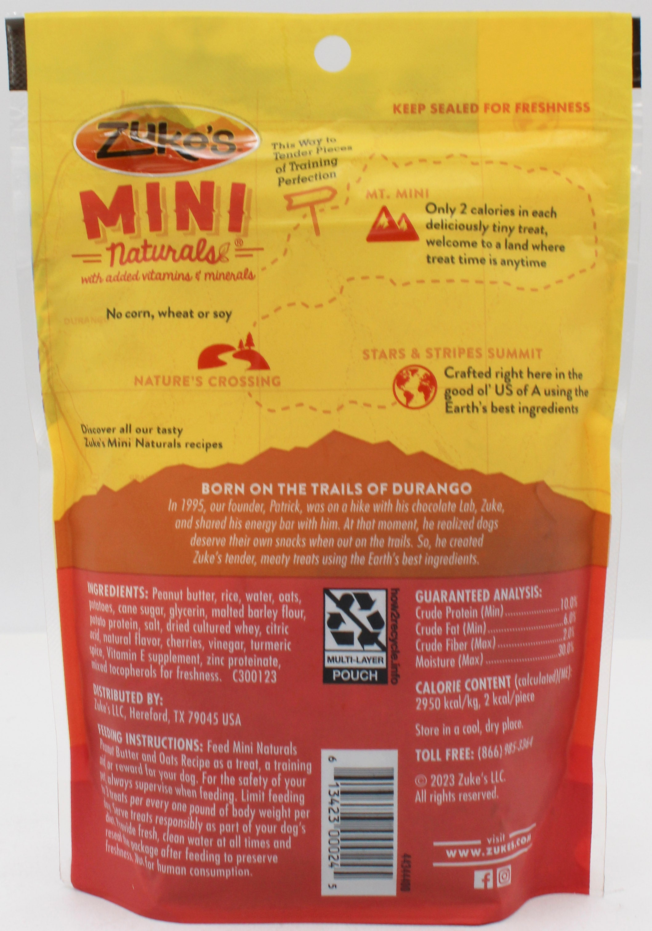 PURINA ZUKES MINI NATURALS PEANUT BUTTER & OATS 6oz BB 10.31.26 NI