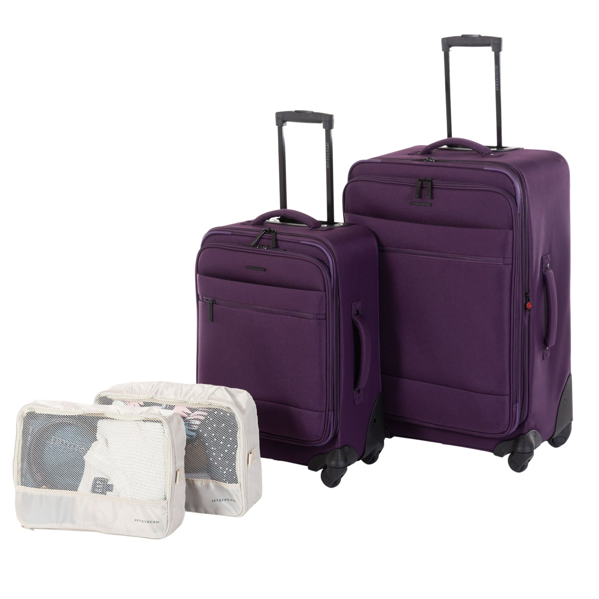 JETSTREAM 2PC LUGGAGE SET W/ 2 PACKING CUBES - 25'' CHECK IN AND 20'' CARRY ON