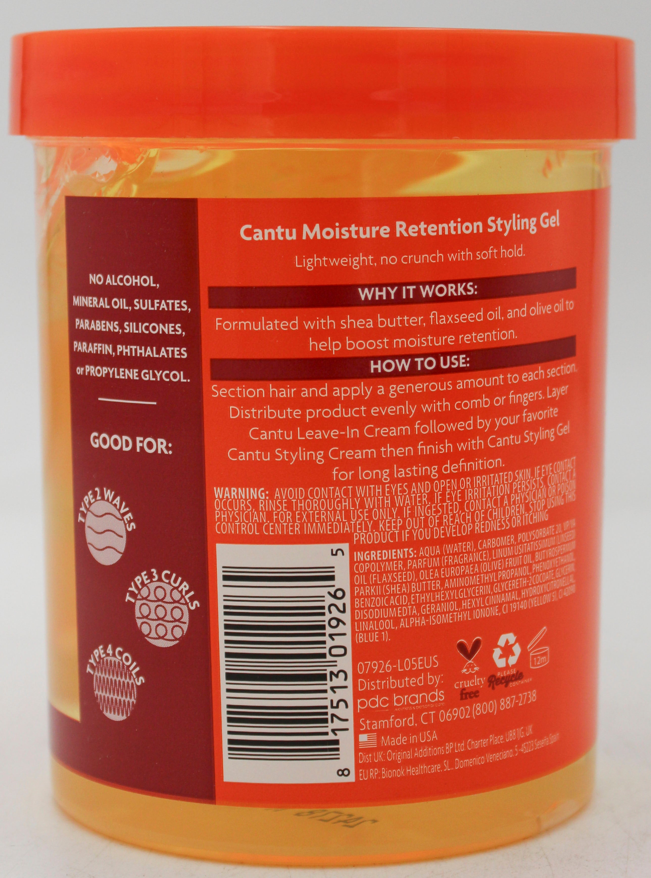 SP CANTU RETENTION STYLING GEL 18.5oz SHEA BUTTER NI