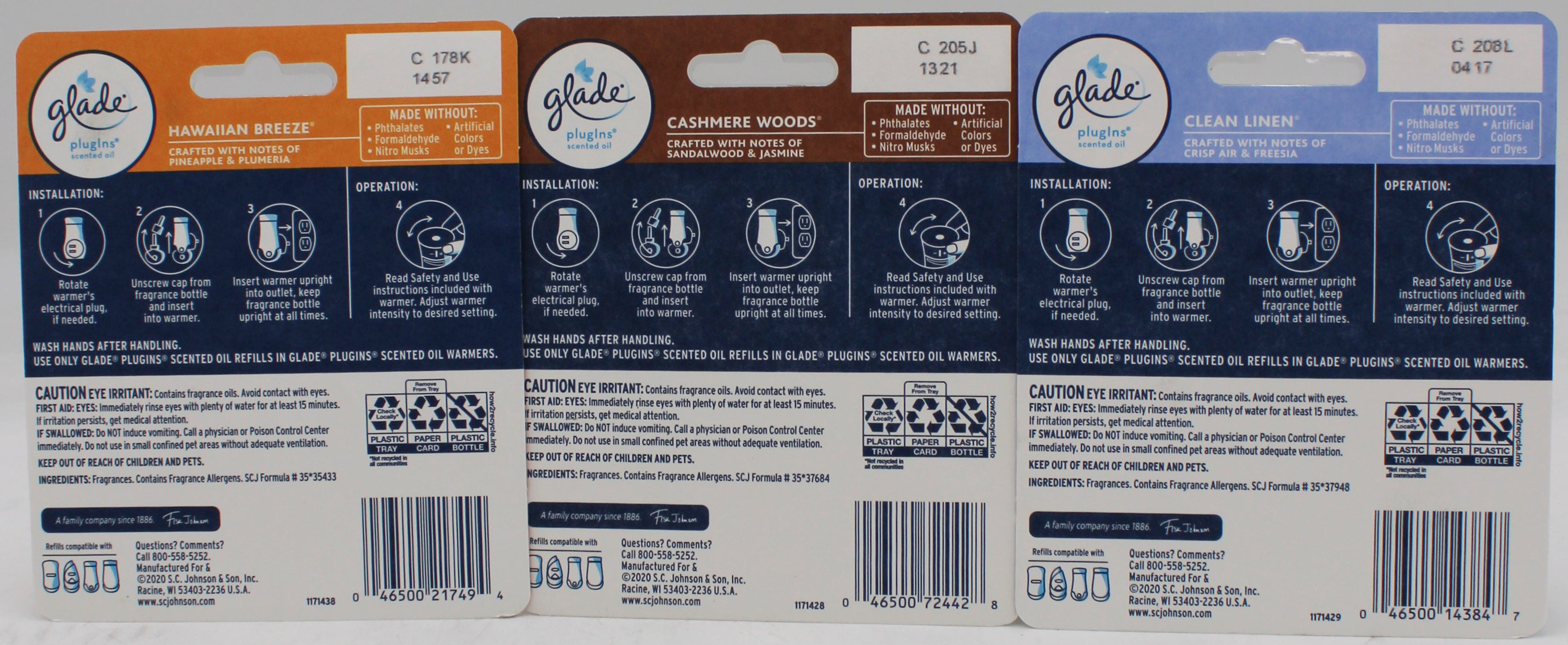 GLADE PLUGINS SCENTED OIL 2ct ASSORTED PDQ