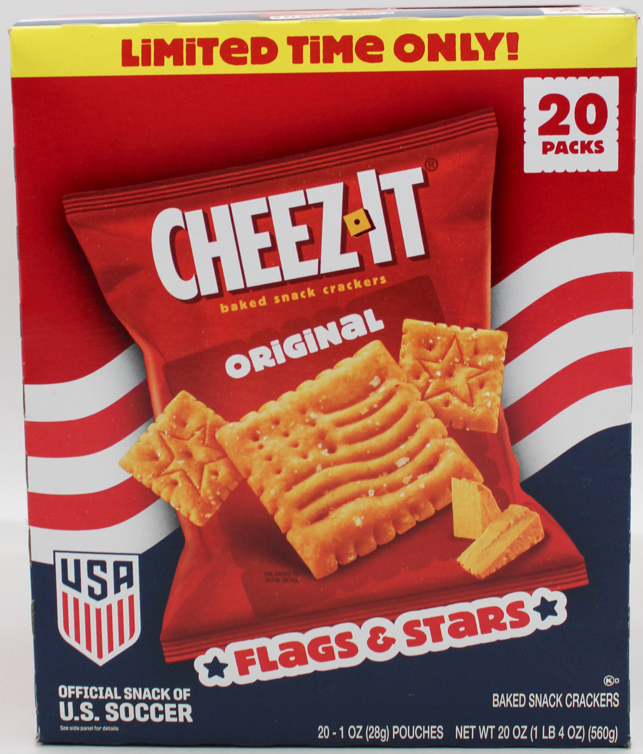 CHEEZ-IT ORIGINAL 20ct FLAGS & STARS CADDY 20 Oz BB 01/27/27 NI