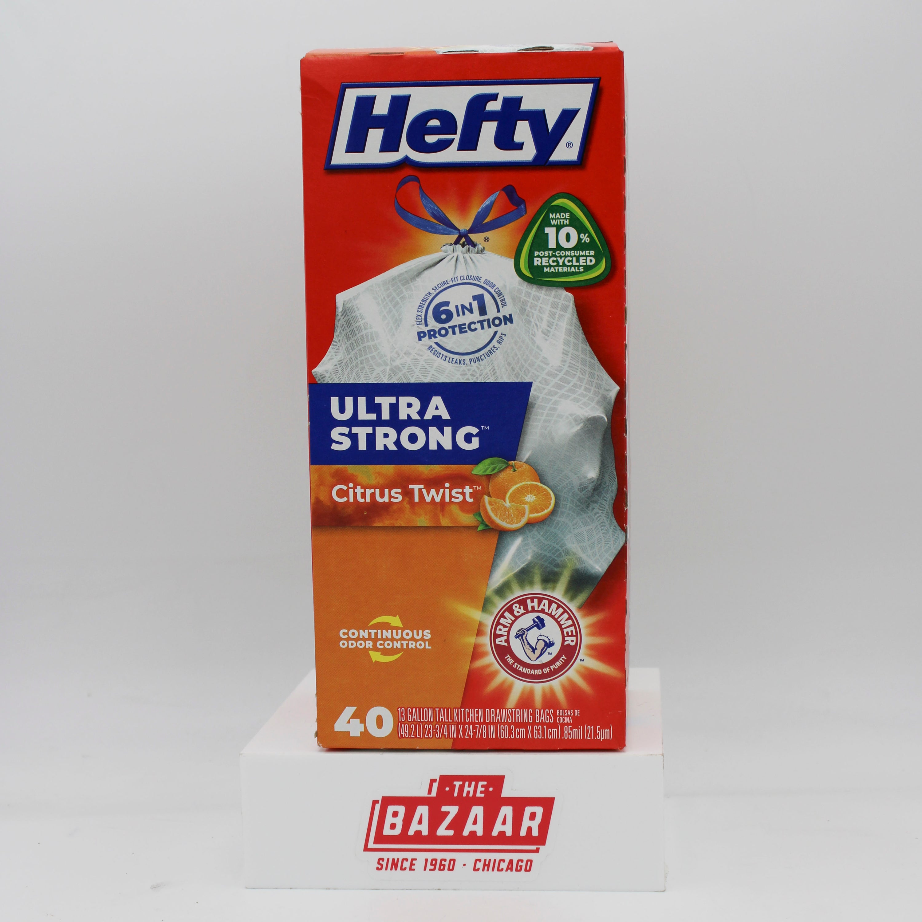 HEFTY ULTRA STRONG CITRUS TWIST SCENT 13GAL TRASH BAGS 40CT
