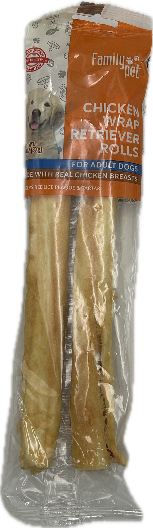 2 Pack 8" Rawhide Rolls With Chicken Breast Basting EXPIRATION DATE: 15/06/25