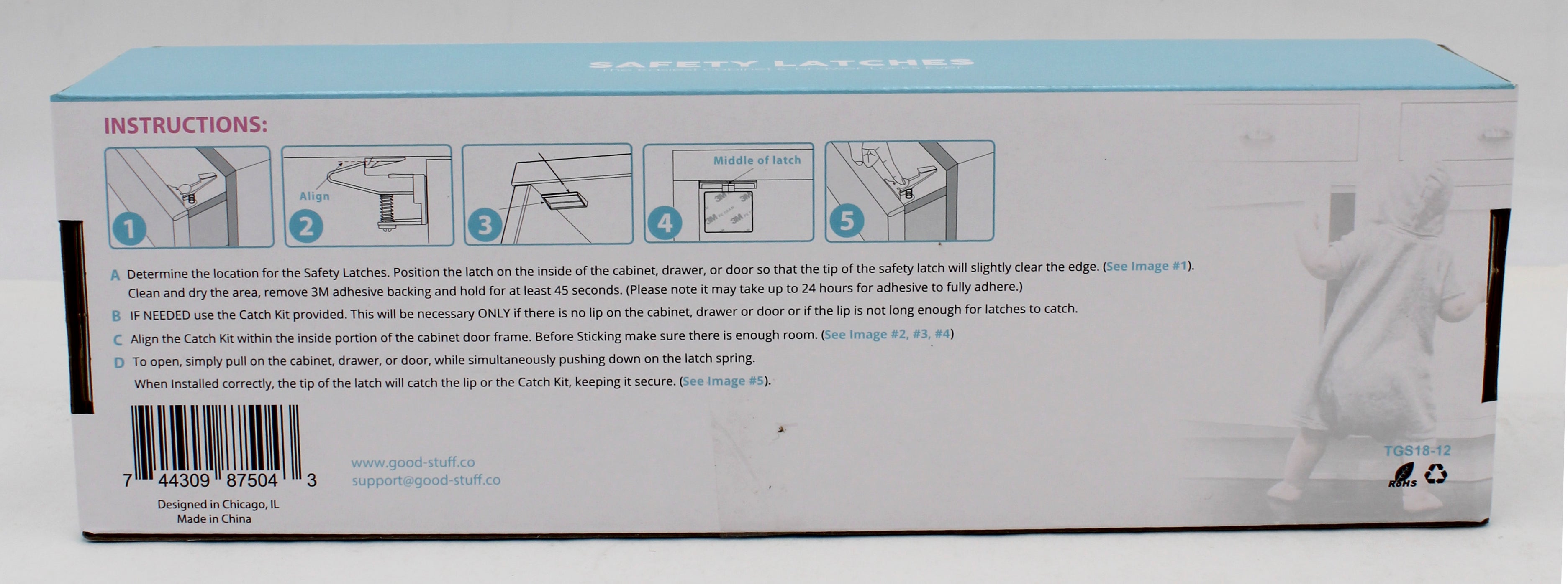 INVISIBLE CABINET LOCKS FOR CHILD PROOFING 12pk