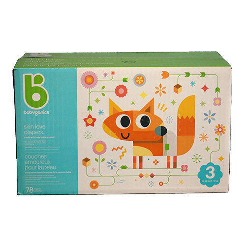 BABYGANICS DIAPERS SIZE 3 BOX - 78 CT CA