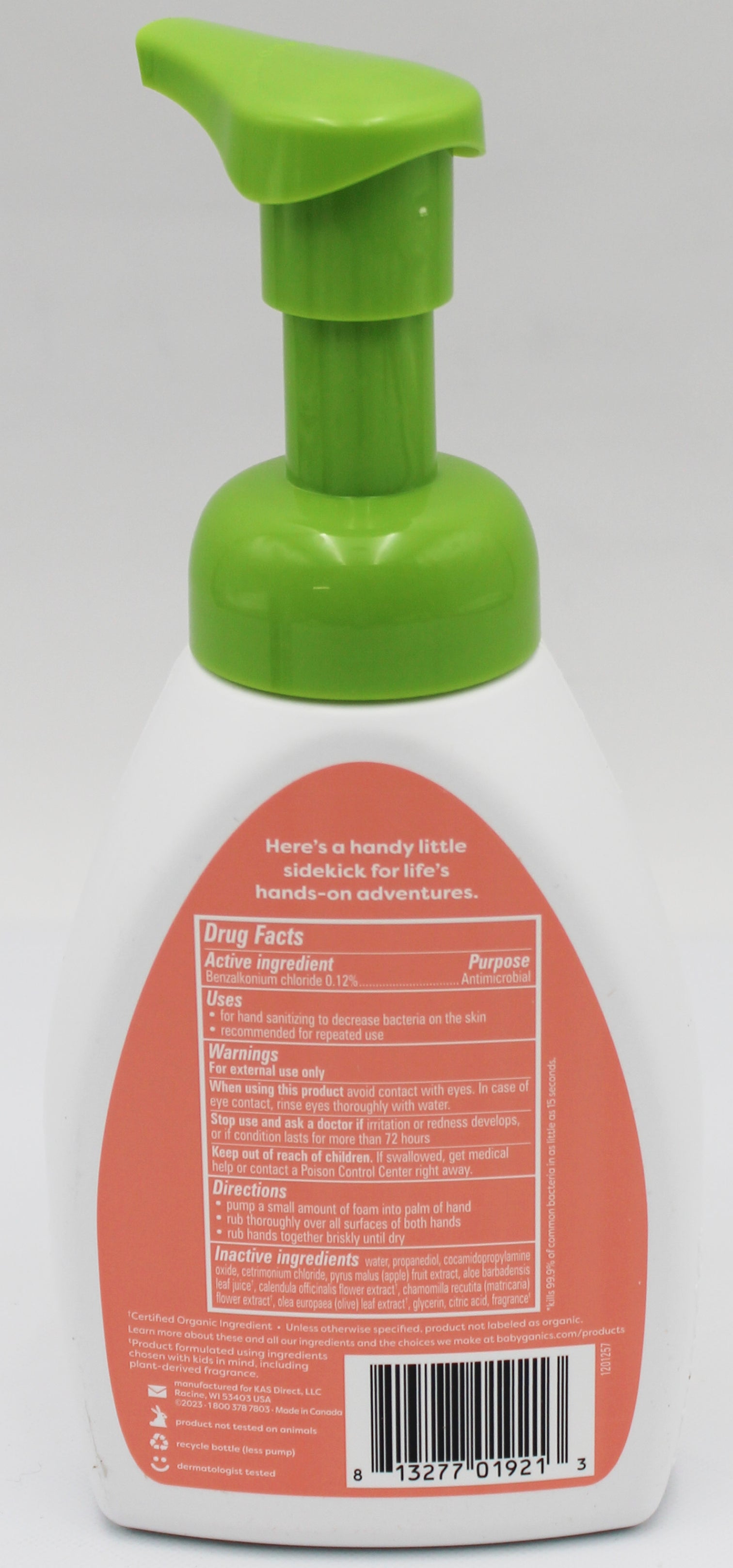 BABYGANICS KIDS HAND SANITIZER CUPCAKE 8.45floz US EXP2/28/2027