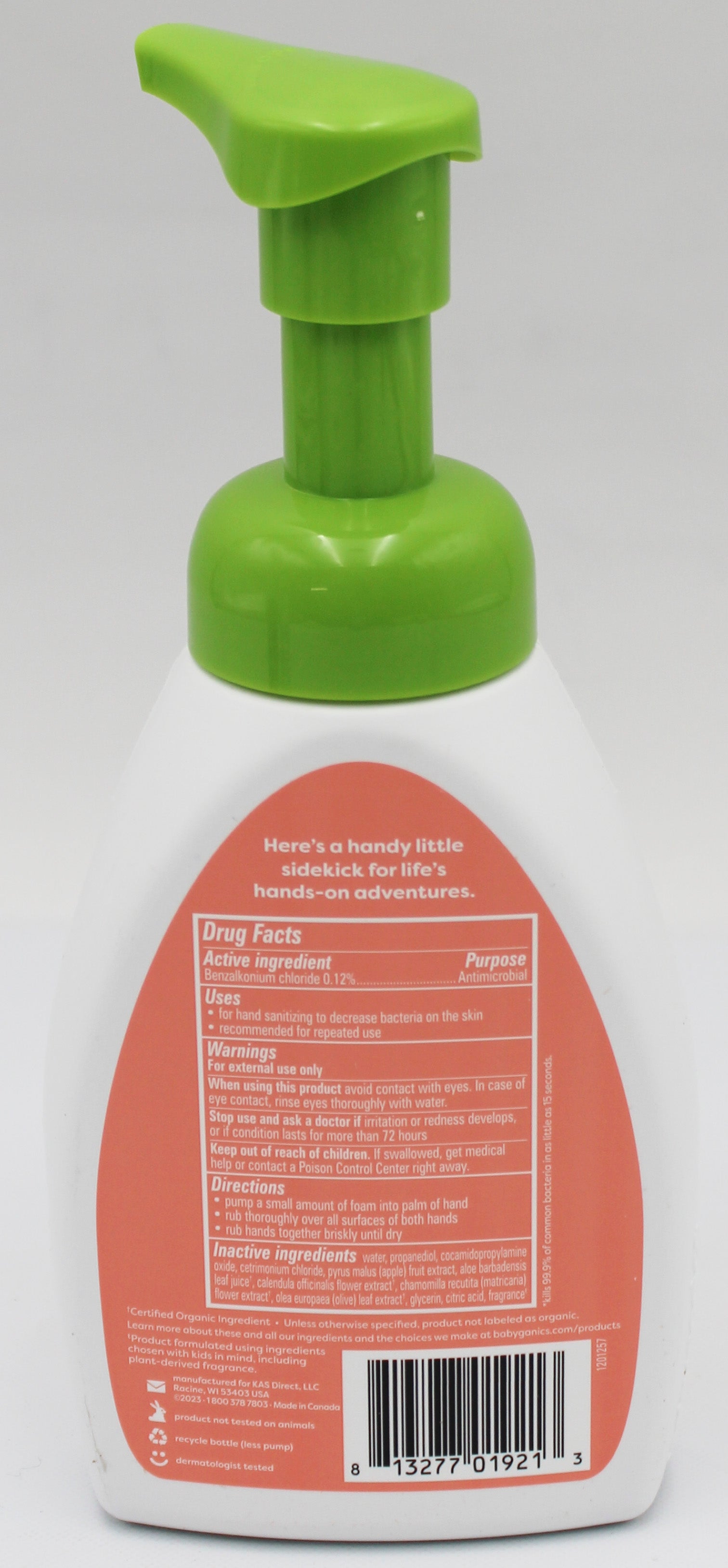 BABYGANICS KIDS HAND SANITIZER CUPCAKE 8.45floz US EXP2/28/2027