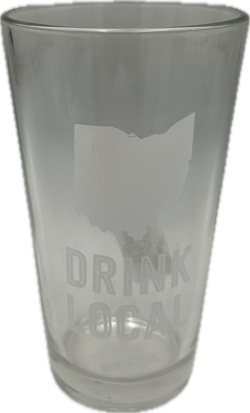 DRINK LOCAL PINT GLASS 16oz - OHIO