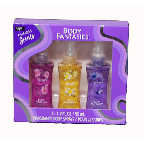 BODY FANTASIES TIMELESS SCENTS 3-1.7OZ BODY SPRAYS (JAPANESE CHERRY BLOSSOM,VANILLA,TWILIGHT MIST) PP $4.98
