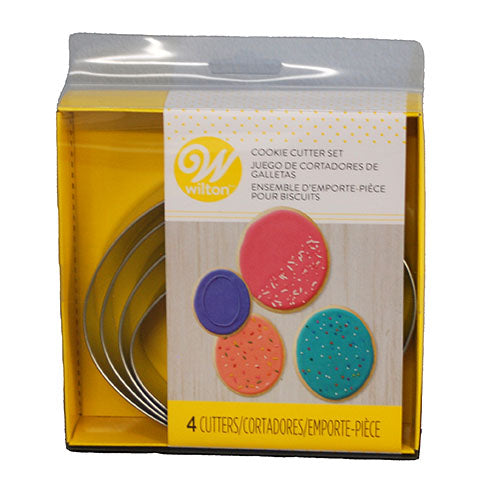 WILTON EASTER COOKIE CUTTER SET METAL NESTING OVAL 4CT