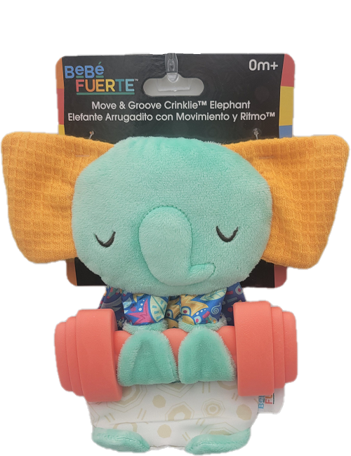 ELEPHANT CRINKLE MOVE AND GROOVE BABY TOY 0M+ NI