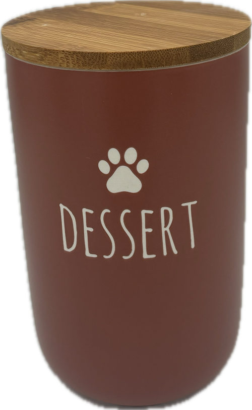 CERAMIC TREAT CANISTER - DESSERT TERRA COTTA~