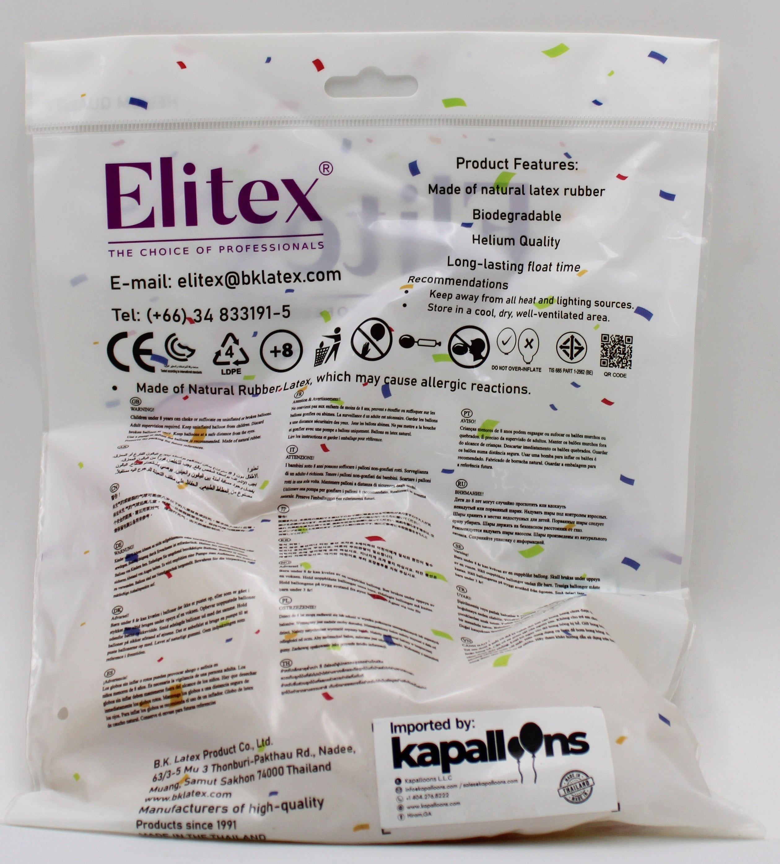 ELITEX 36" CRYSTAL CLEAR ROUND BALLOON, 3 PACK