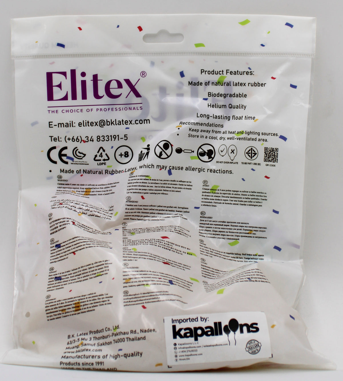 ELITEX 36" CRYSTAL CLEAR ROUND BALLOON, 3 PACK