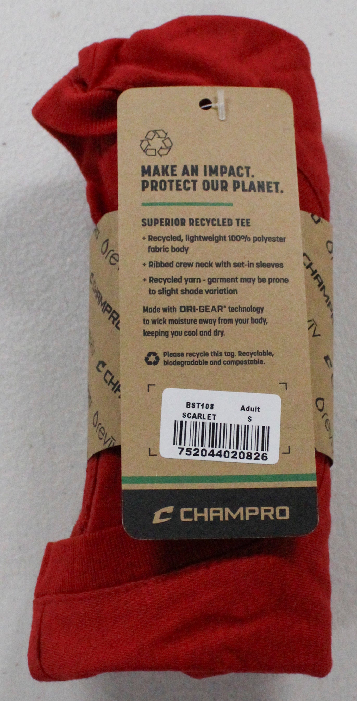 T-SHIRT - ADULT - SCARLET- S