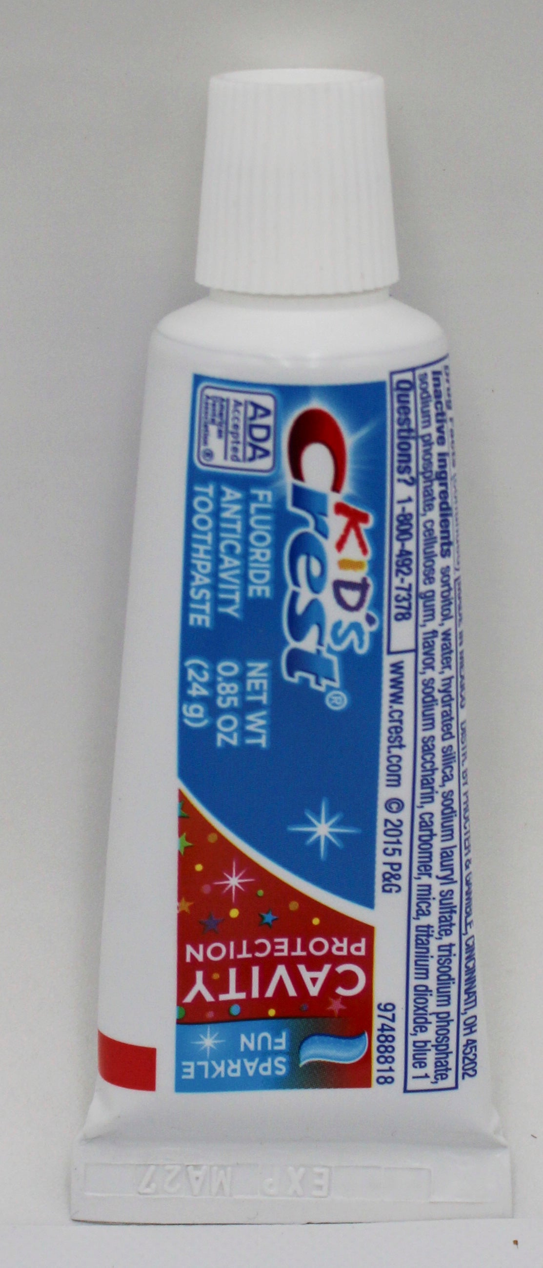 CREST KIDS SPARKLE TOOTHPASTE 0.85oz EXP 3/31/27 NI