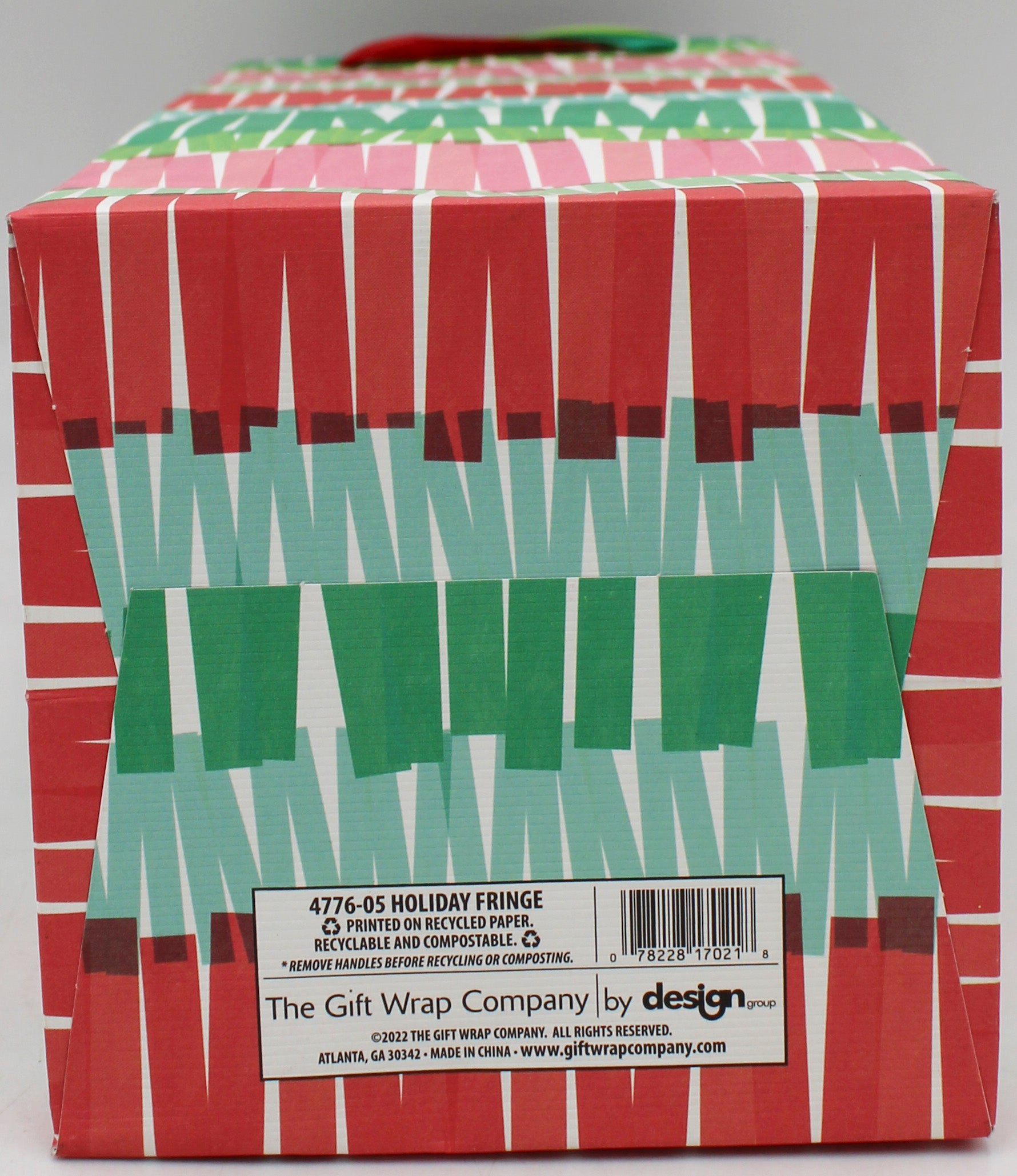 BOTTLE GIFT BAG - HOLIDAY FRINGE