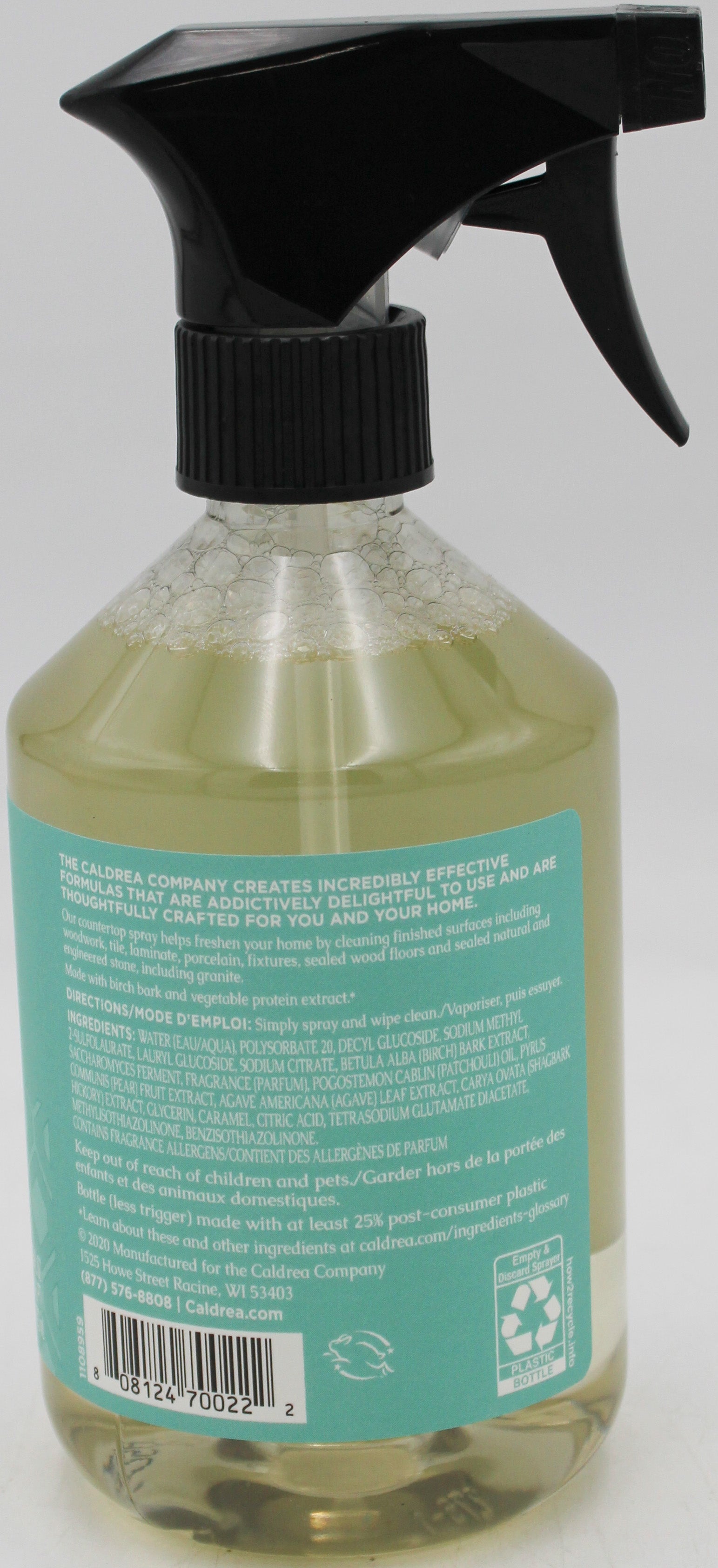 CALDREA COUNTERTOP CLEANER PEAR BLOSSOM AGAVE 16oz US.