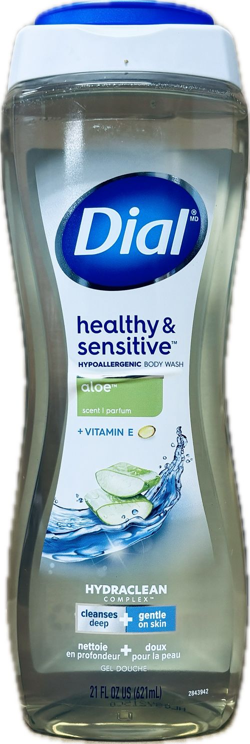 DIAL HEALTHY&SENSITIVE BODY 21oz WASH ALOE +VITAMIN E