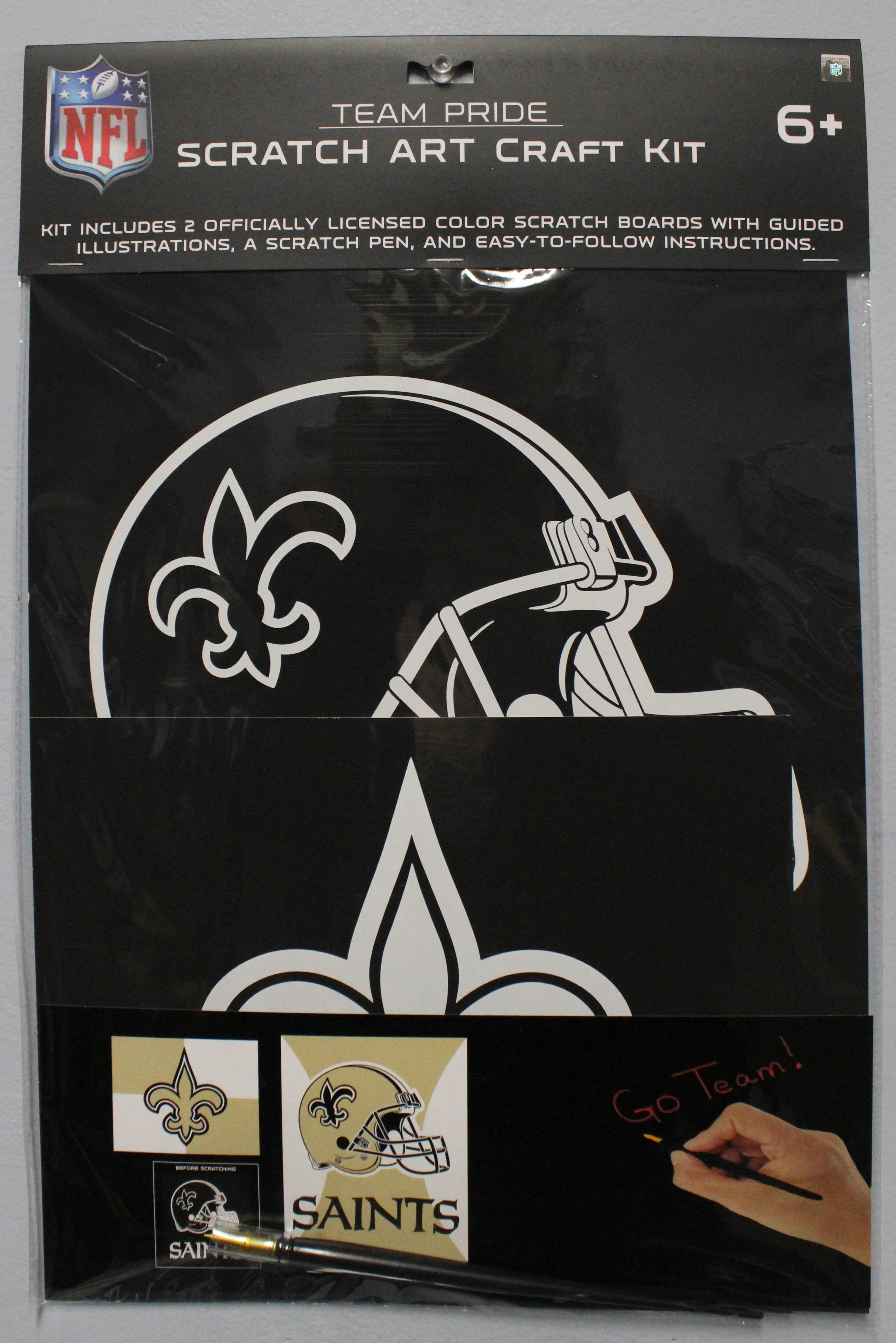 OFFICIALLY LICENSED NEW ORLEANS SAINTS SCRATCH ART CRAFT KIT