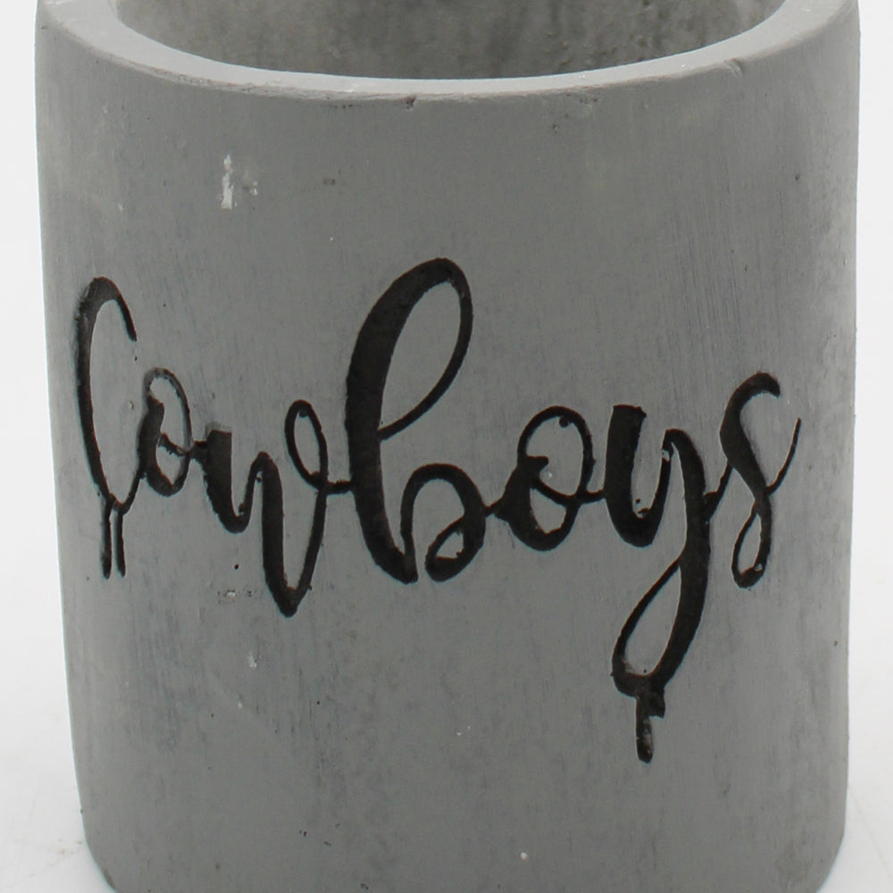 DALLAS COWBOYS CEMENT PLANTER -4IN -EMPTY