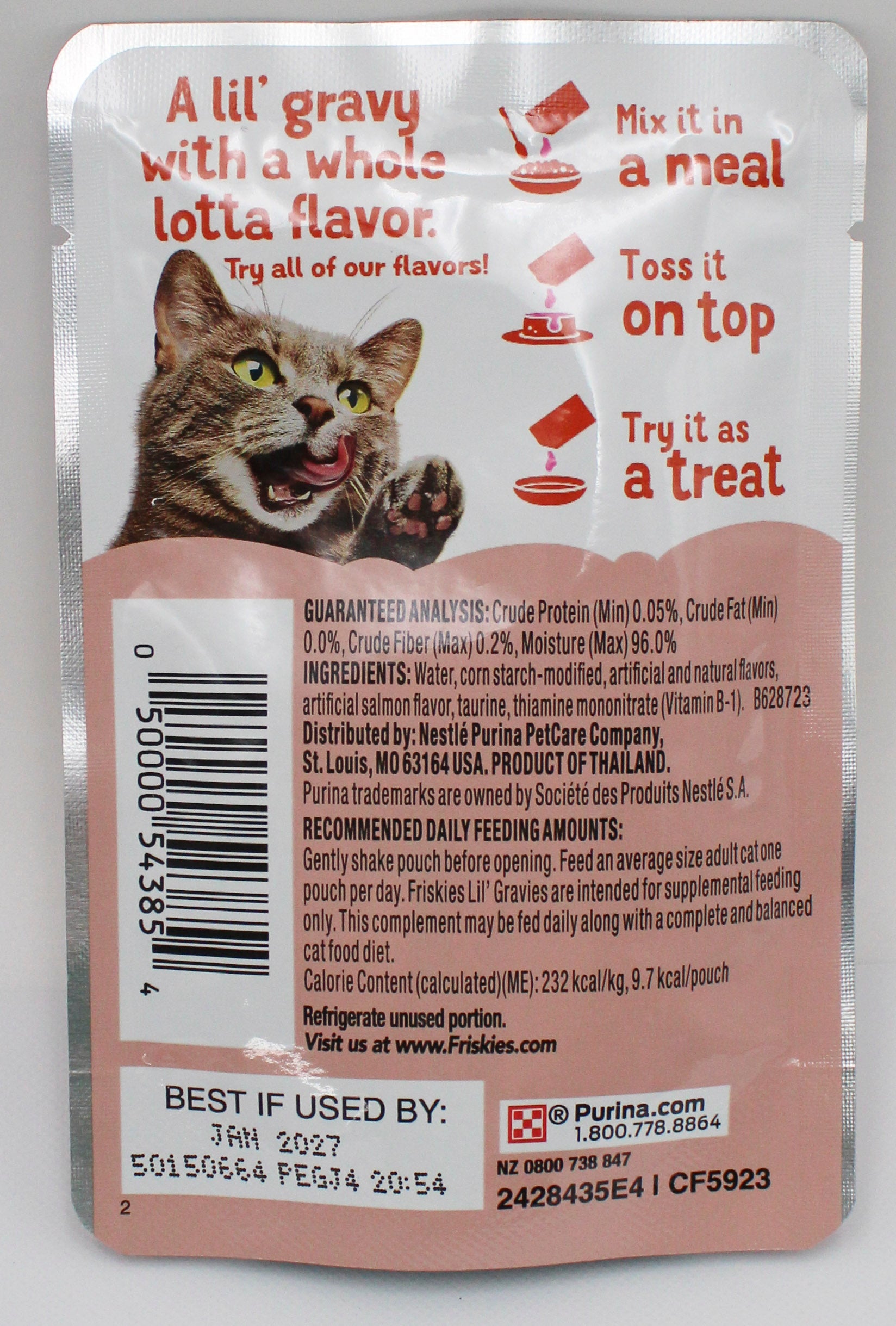 PURINA FRISKIES LIL' GRAVIES SAVORY SALMON 1.55oz. BB 1/31/27 NI