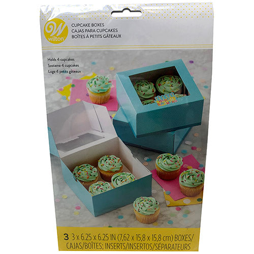 WILTON CUPCAKE BOX 3CT(HOLDS4)HAPPY B'DAY