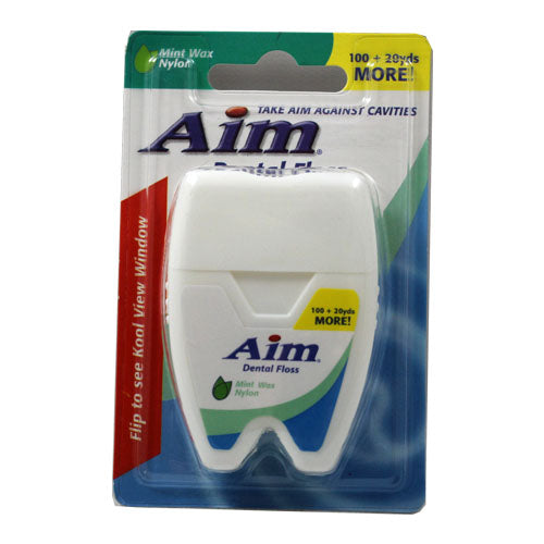 AIM DENTAL FLOSS 100YRDS+20-MINT