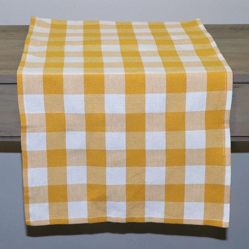 MARIGOLD CHECK TABLE RUNNER 54" L x 16"W