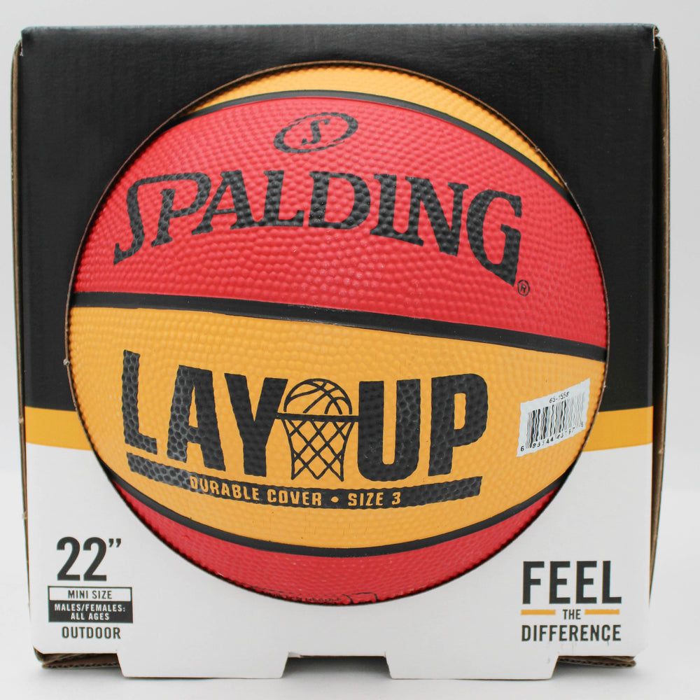 SPALDING LAY UP MINI OUTDOOR BASKETBALL   RED/ORANGE  SIZE 3