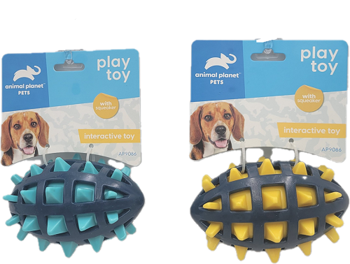 ANIMAL PLANET SPIKEY FOOTBALL BLUE/YELLOW