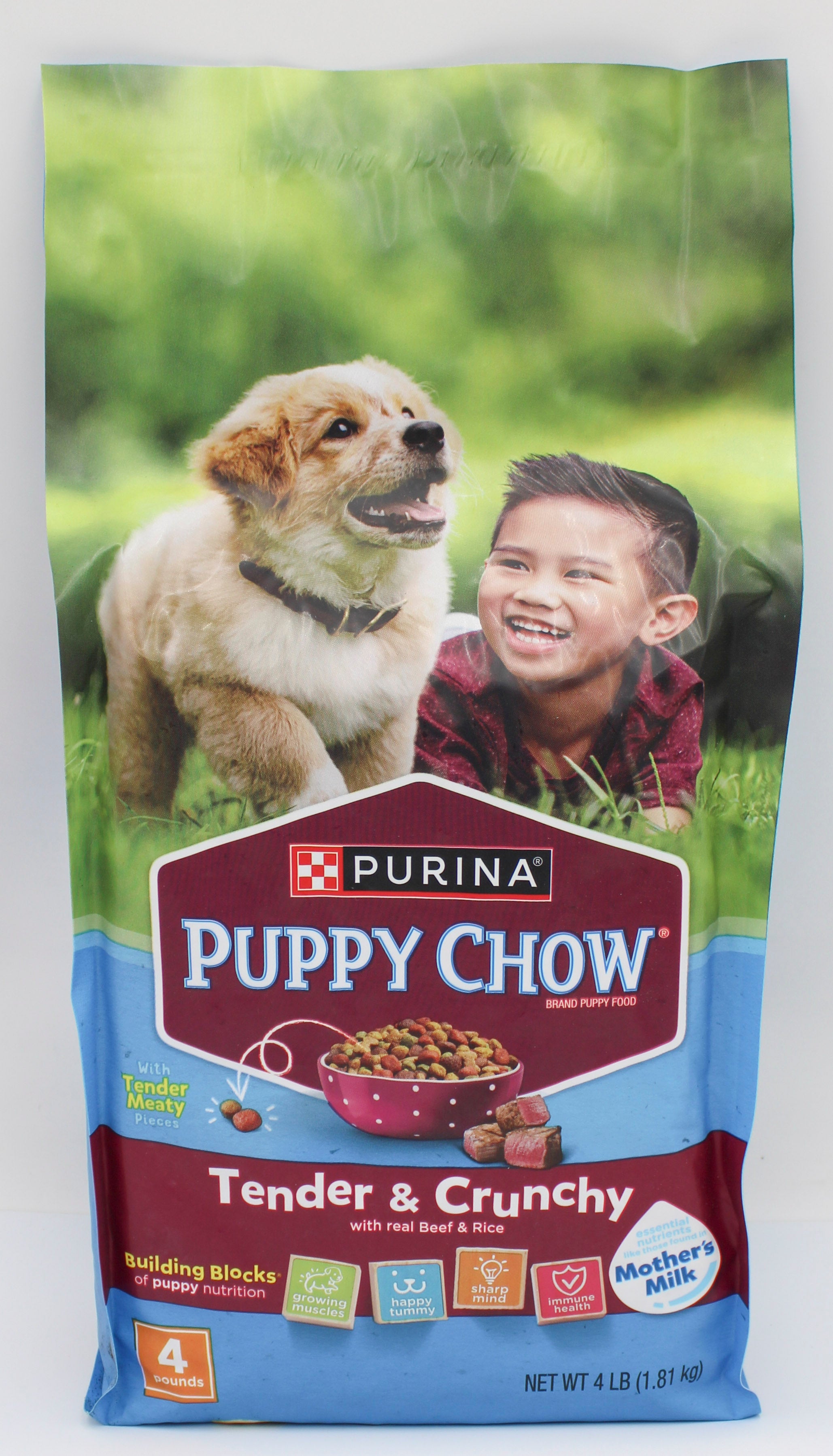 PURINA PUPPY CHOW TENDER BEEF DOG FOOD 4LB BB 1/31/27 NI
