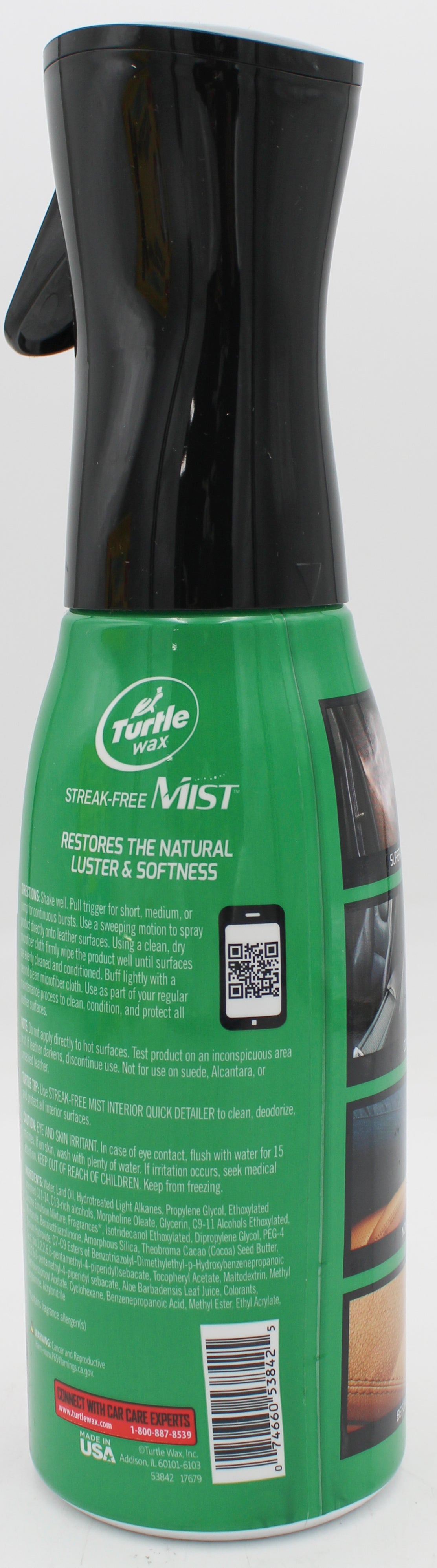 SP TURTLE WAX STREAK FREE MIST LEATHER 20oz CLEAN RESTORE PROTECT
