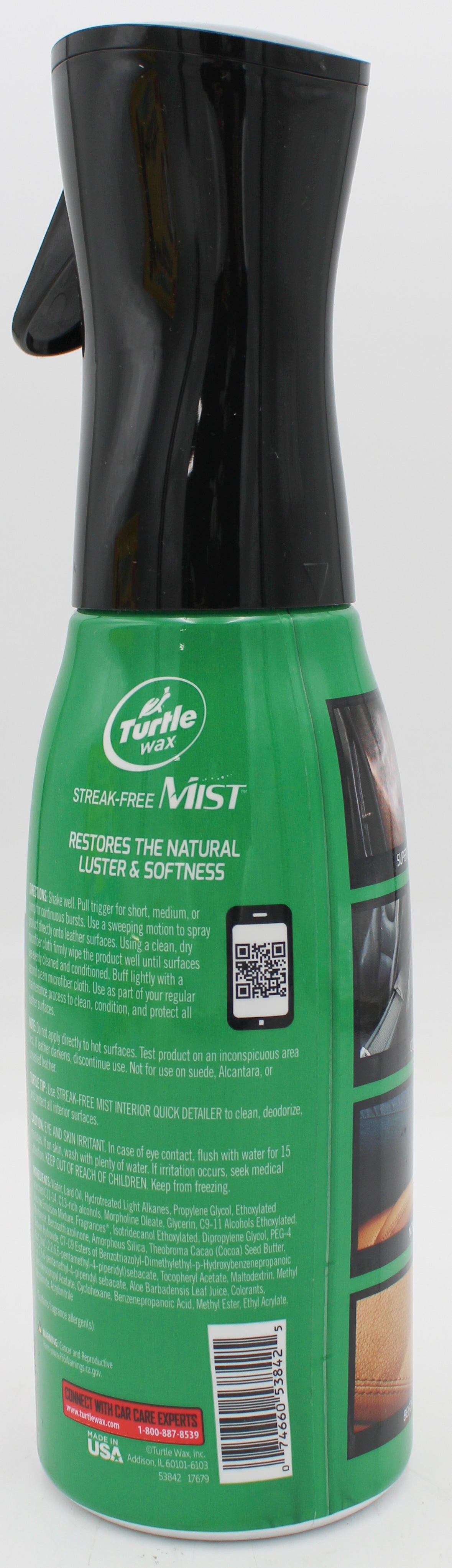 SP TURTLE WAX STREAK FREE MIST LEATHER 20oz CLEAN RESTORE PROTECT