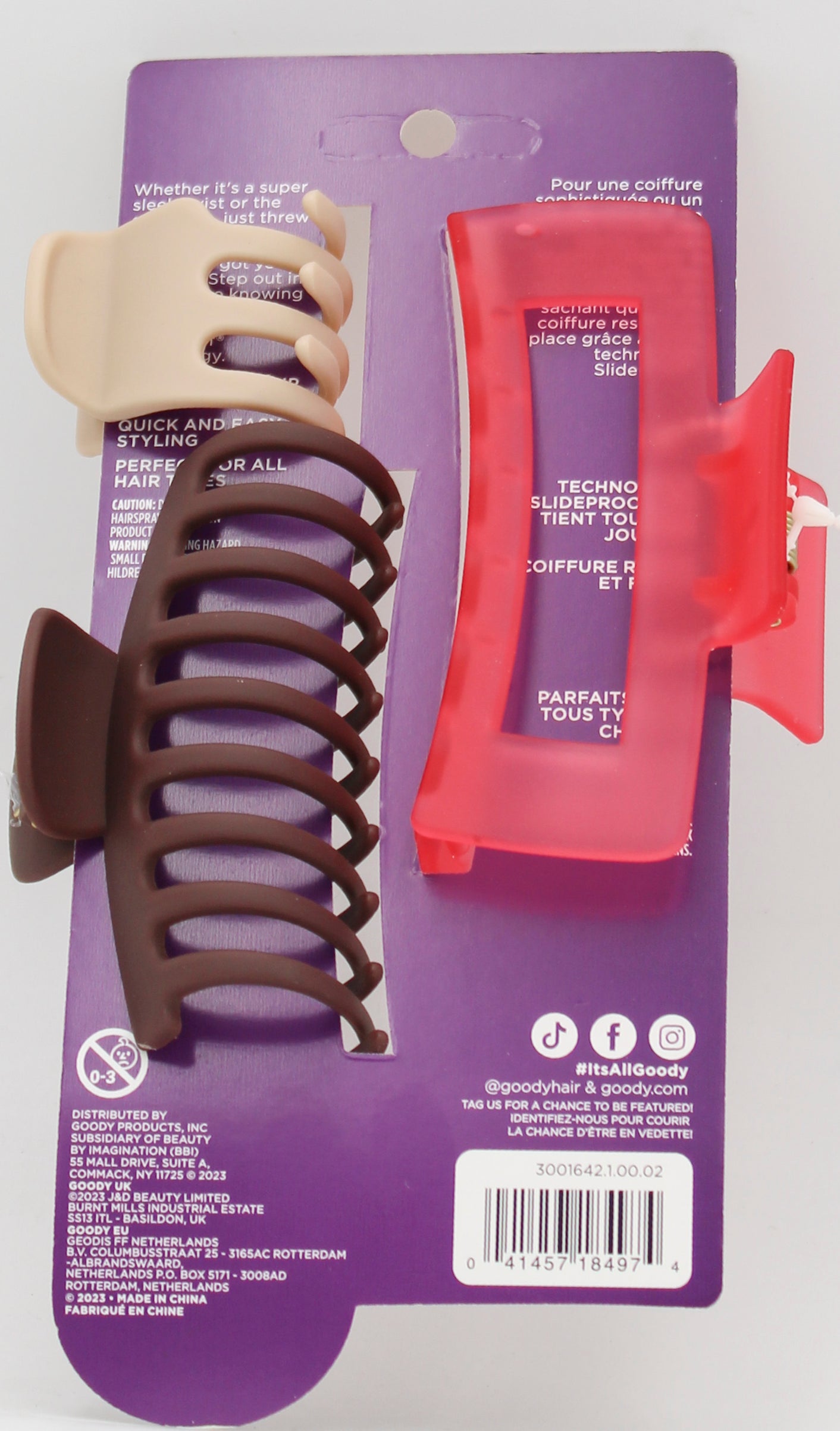 GOODY CLAW CLIPS SET RECTANGLE WARM 3ct NI