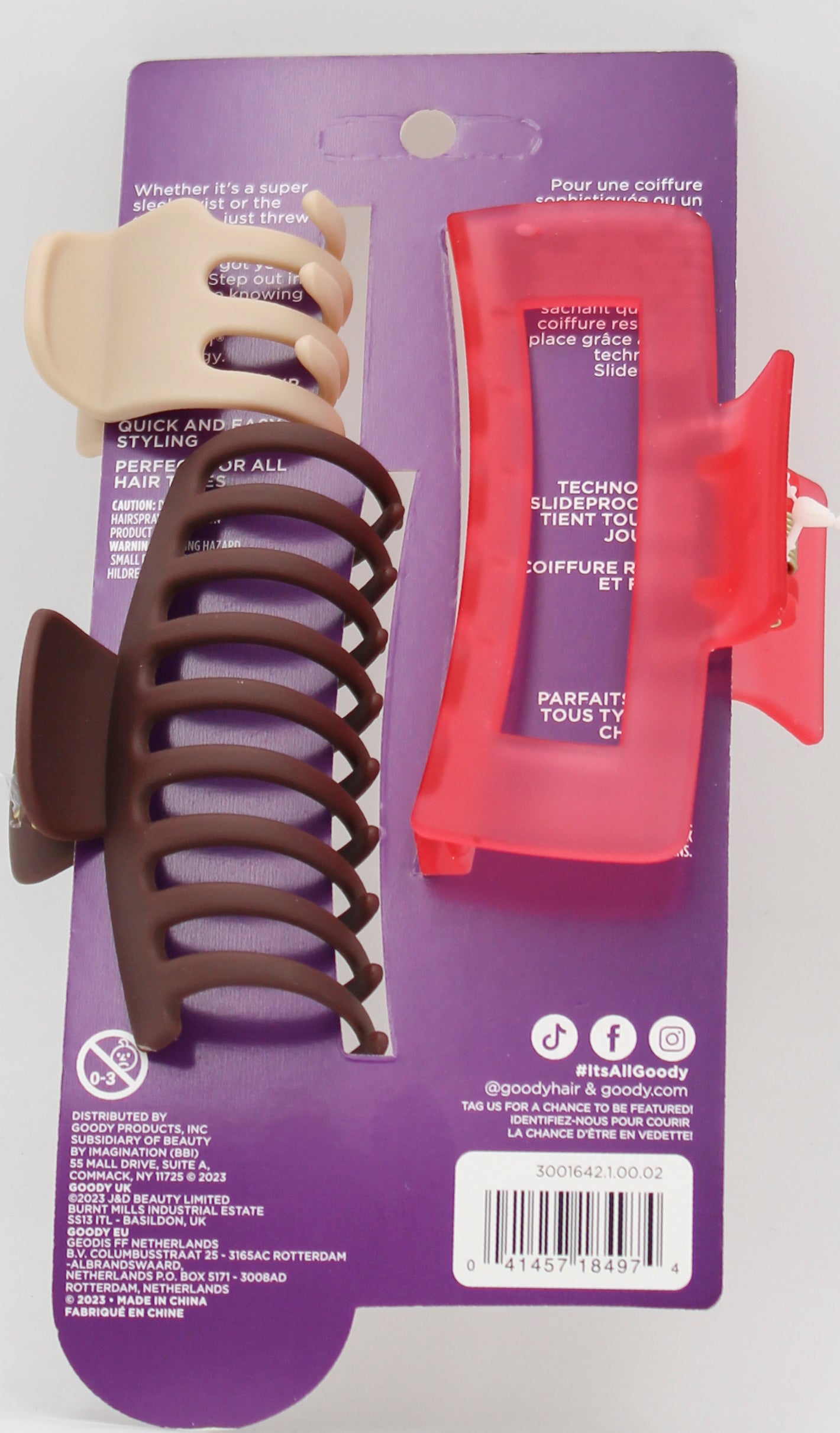 GOODY CLAW CLIPS SET RECTANGLE WARM 3ct NI