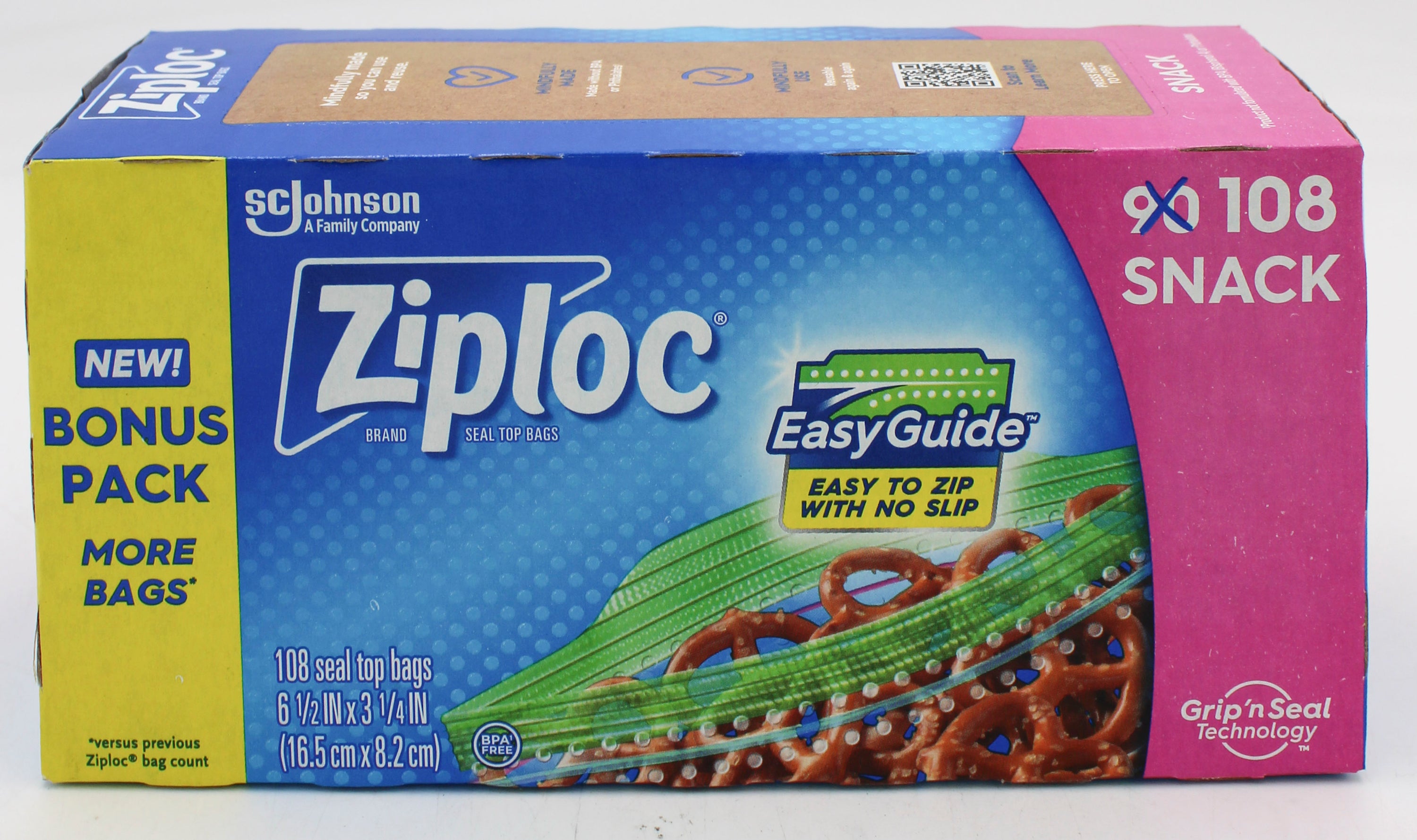 SP ZIPLOC BAG 108CT SNACK