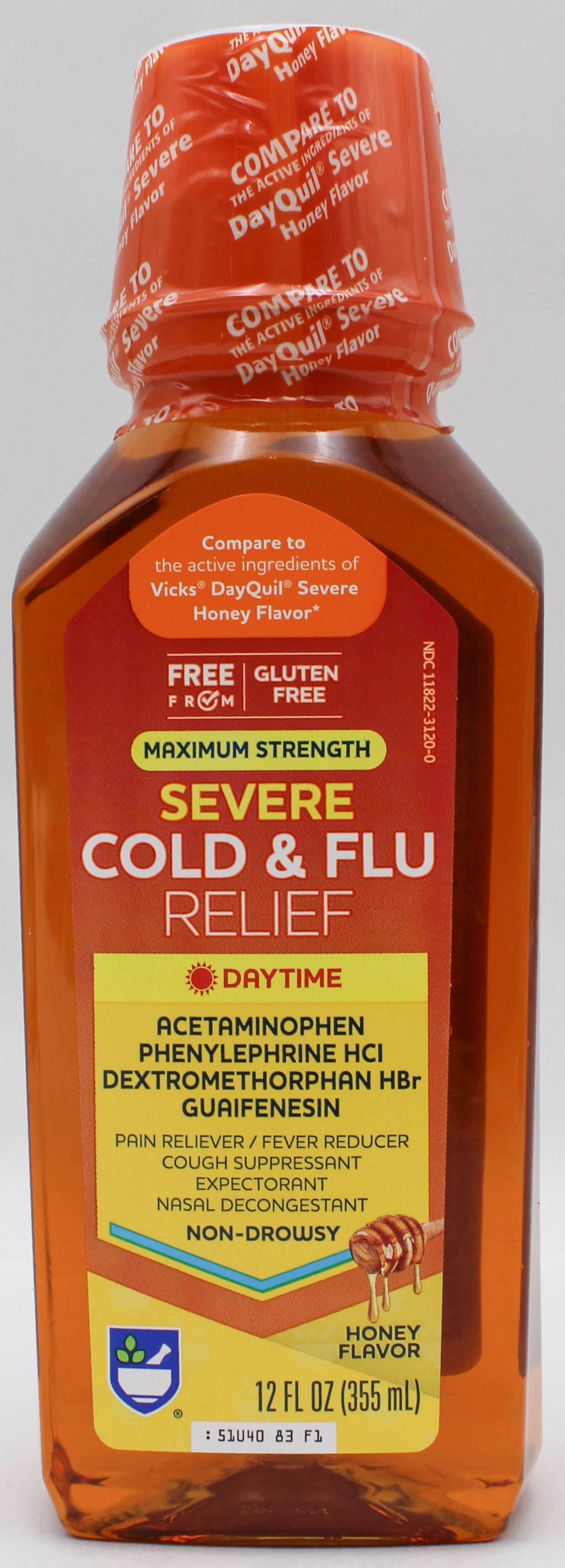 RITE AID DAYTIME SEVERE COLD & FLU RELIEF HONEY 12oz EXP 1/31/2027 COMPARES TO Dayquil
