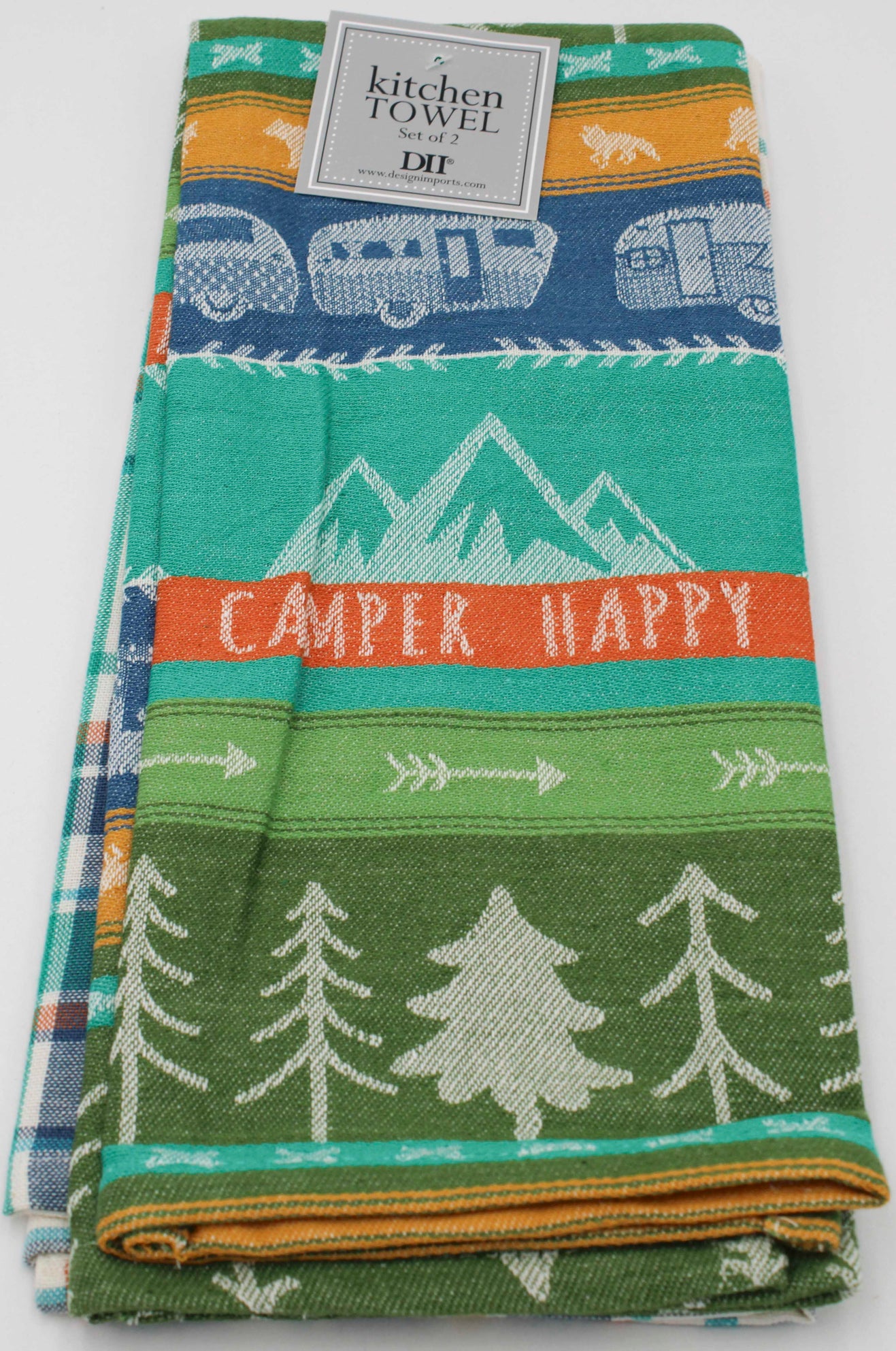 SET OF 2 DISHTOWELS - HAPPY CAMPER