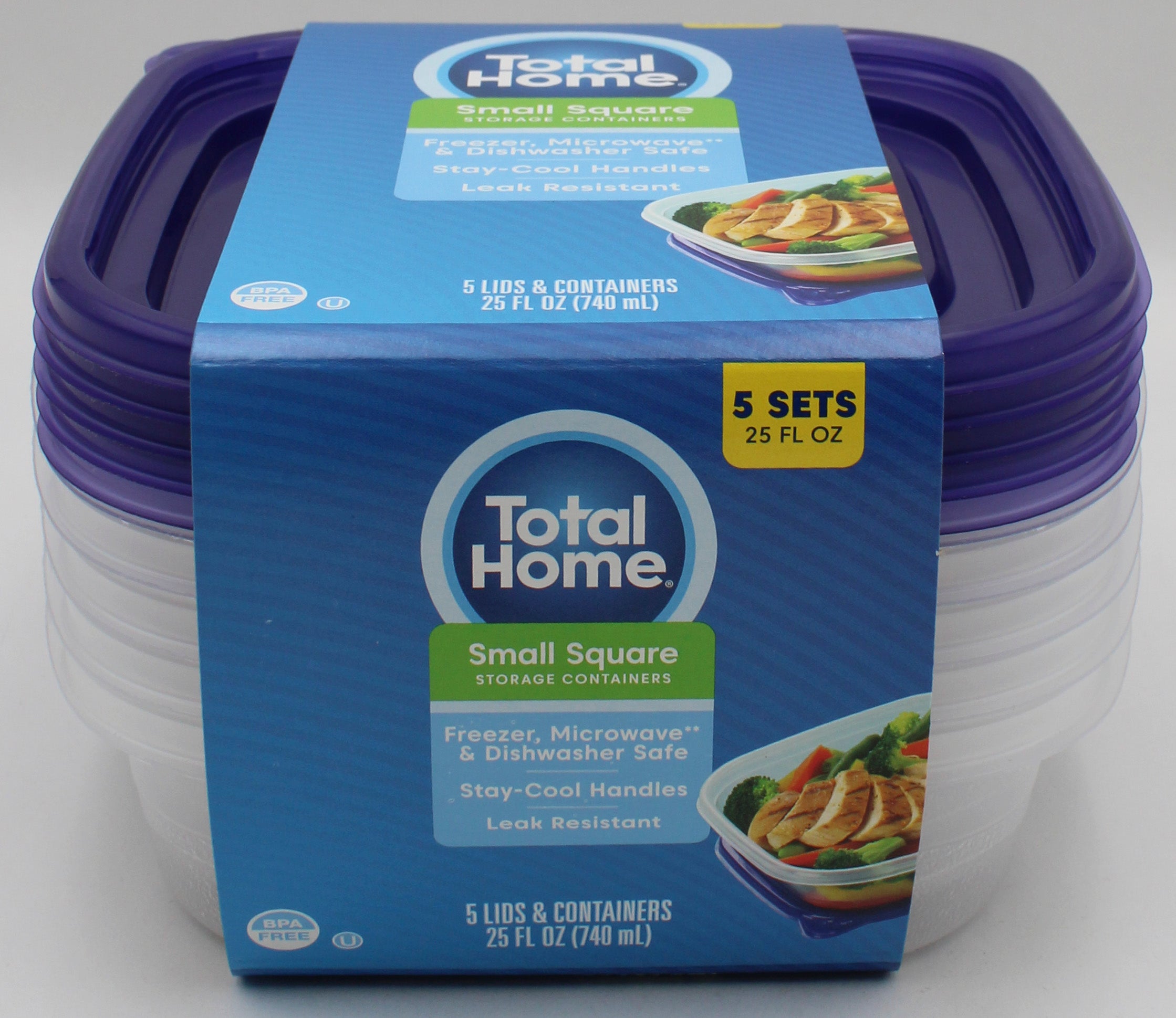 Total Home Entrée Storage Containers 25oz 5-Pack