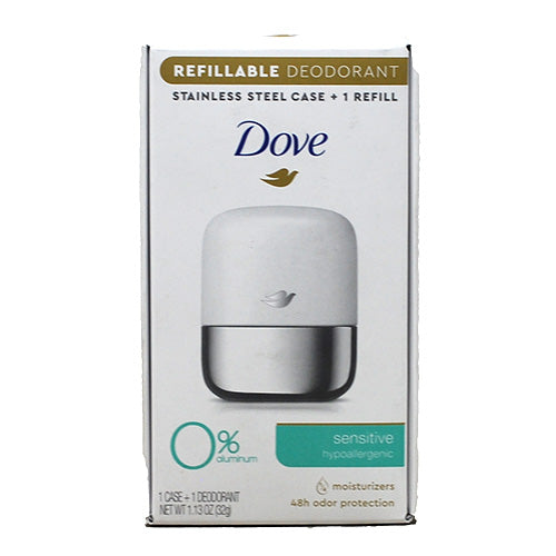DOVE DEODORANT 1.13oz W/STNLSS STEEL CASE(EXP3/24)SENSTVE