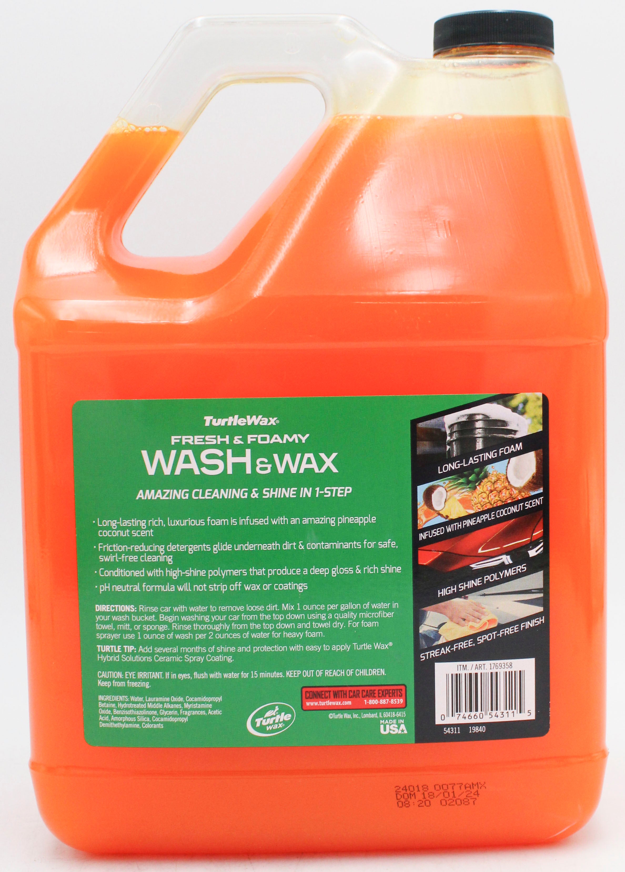 SP TURTLE WAX WASH + WAX 128 Oz.PINAPLE COCONUT