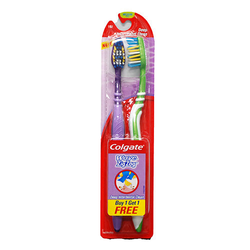 COLGATE T/BRUSH WAVE ZIGZAG-MED/SOFT ASSTMT 48-2PACKS NI