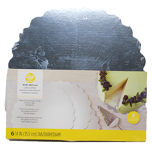 WILTON CAKE PLATTERS 14"/6CT-SILVER