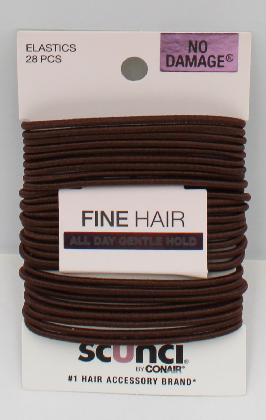 CONAIR HAIR ELASTICS BROWN 28ct NI