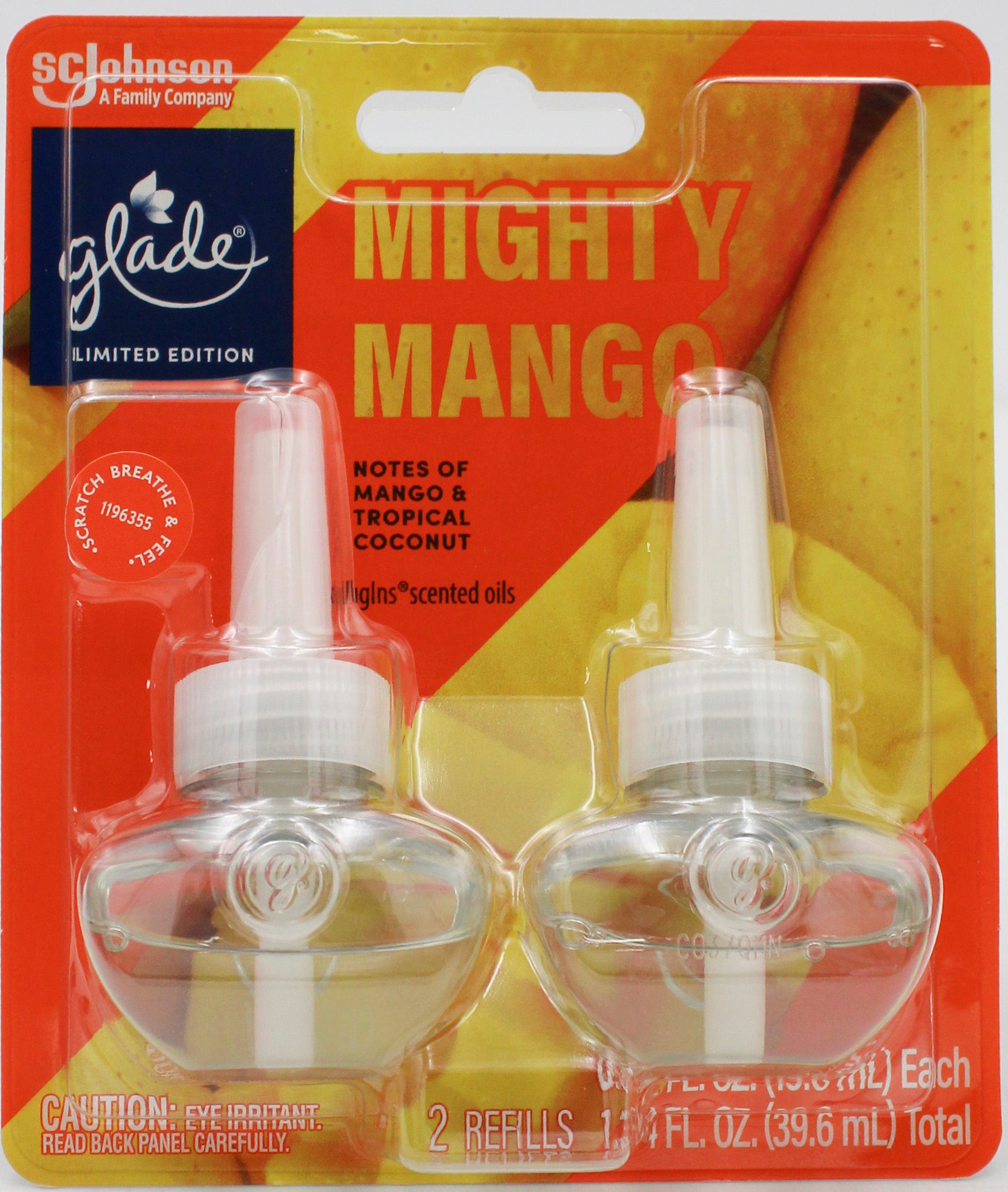 Glade PlugIns Scented Oil Mighty Mango 2 x 0.67 fl oz Refills